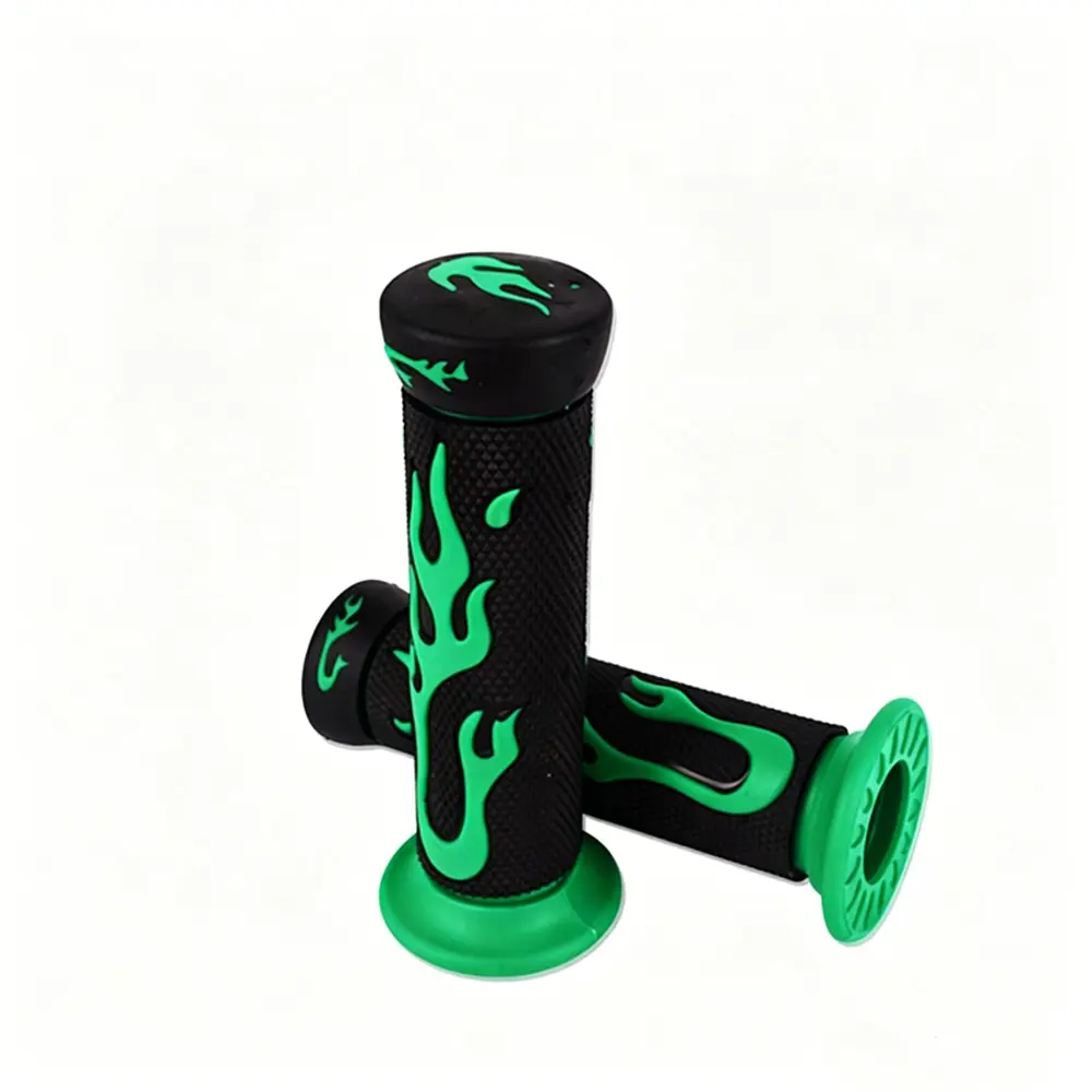 Universal Flame Rubber Handlebar Grips Replacement 7/8 Inch 22mm, Suitable for Scooters, Small Off-Road Bikes, Sand Cars, Four-Wheel Motorcycles, Motor Parts Accessories