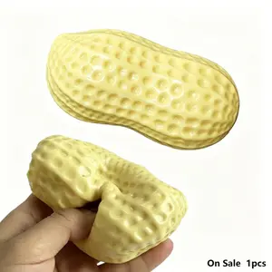 Peanut Slow Rebound Squishies Handmade Squeezing Toy, Novel Realistic Peanut Sensory Fidget Stress Relief Toy, Office Desk Pressure Release Gift, Soft Comfortable Unisex Toy