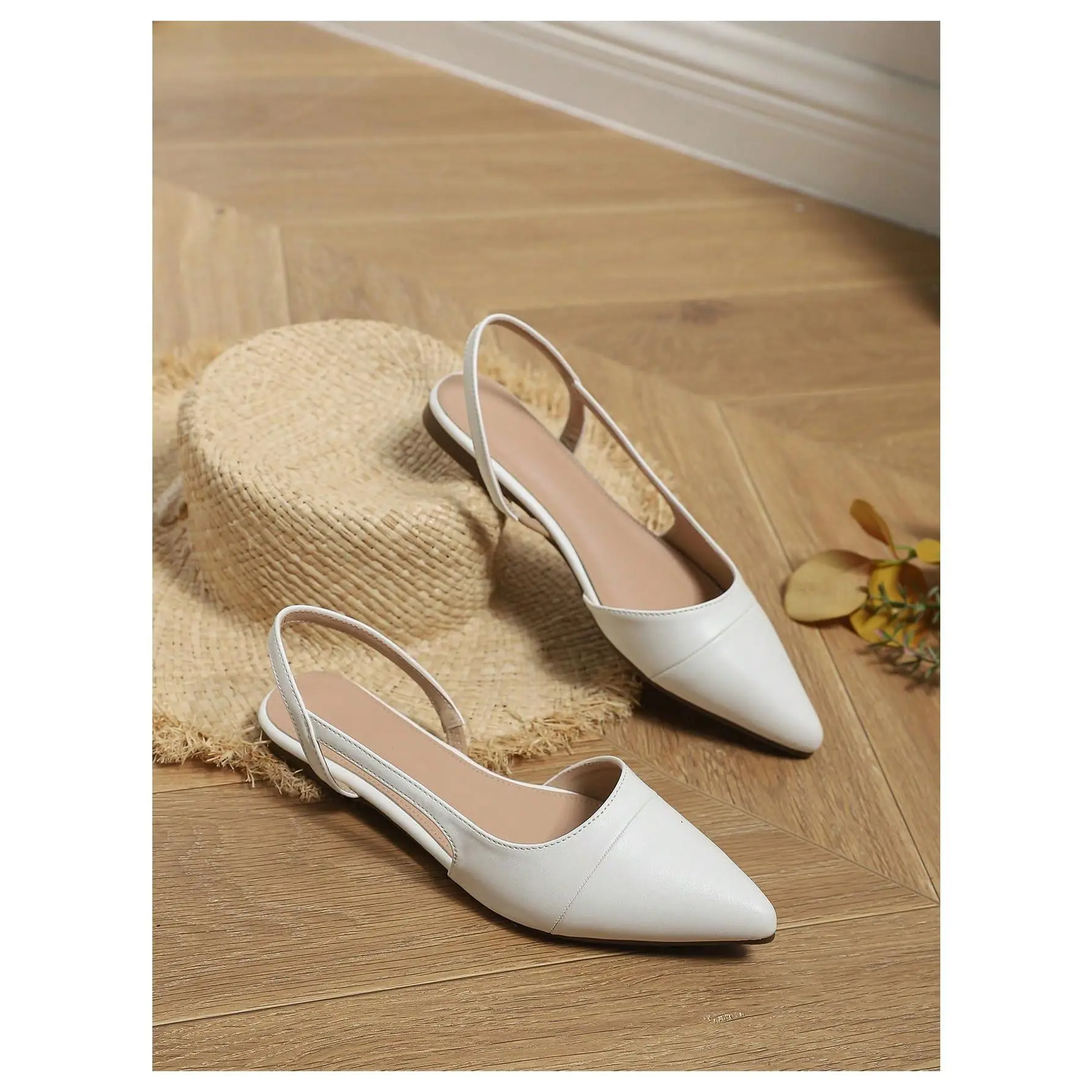 Pointed Toe Slingback Flats Slip on Flats Casual Dressy Office Work Shoes