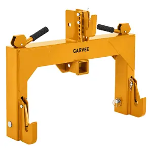 3-Point Quick Hitch with 3000 lbs Capacity – 2" Receiver Adapter and 5-Level Adjustable Bolt for Category 1 Tractors and Trailer Attachments