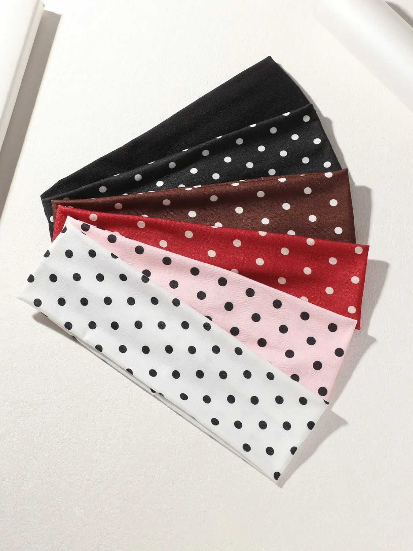 6pcs Women's Polka Dot Sporty Workout Headbands, Elastic Sweat-Wicking Sports Hair Bands, Fashionable Striped Headwear for Yoga, Running, Commuting