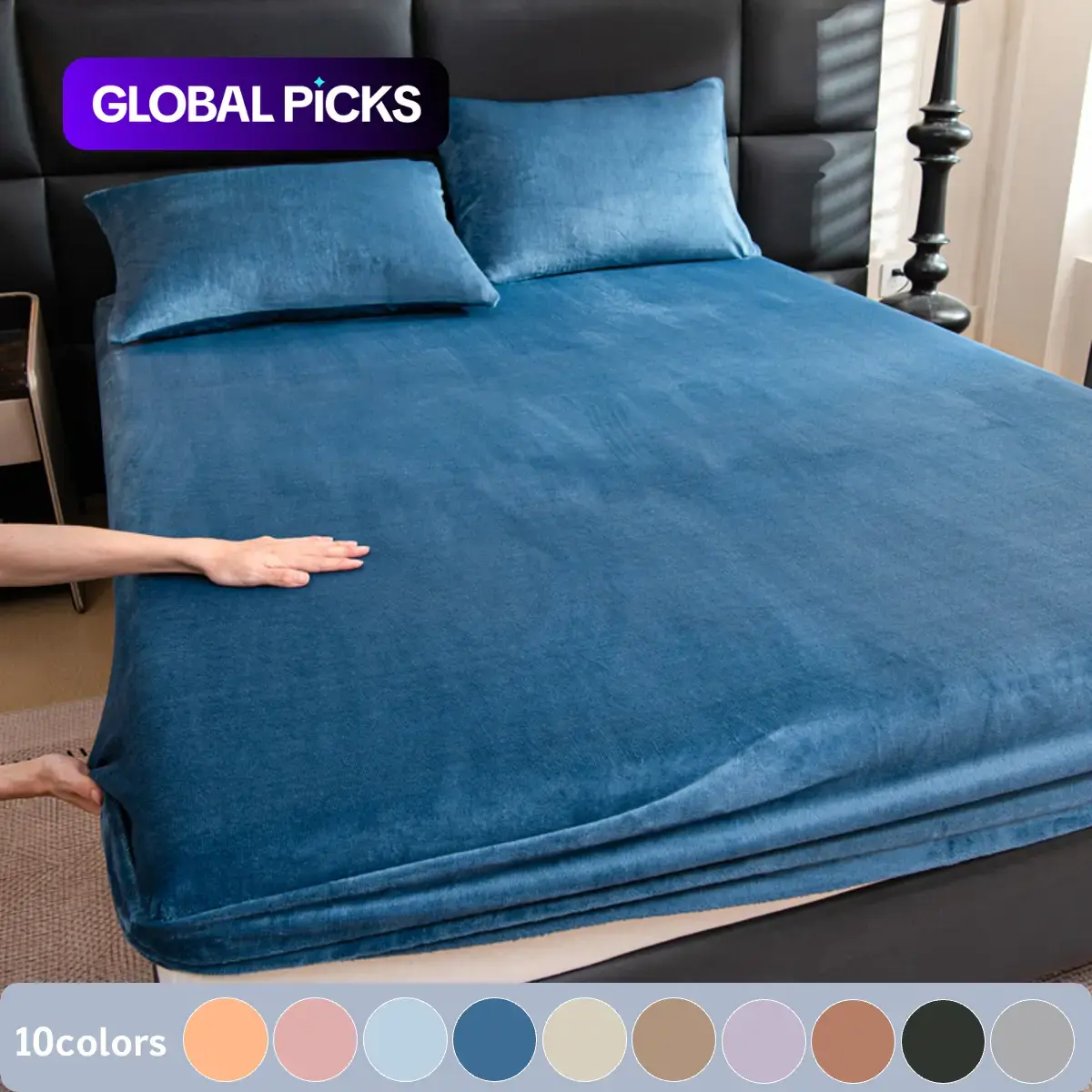 Plush Fitted Sheet Set 2/3pcs – Ultra Soft, Noiseless & Breathable Sheets, Deep Pocket Design with 1 Fitted Sheet + 2 Pillowcases (No Pillows) – Machine Washable Bedding for Bedroom, Dorm, Hotels Bed Stuff Bedsheet Sets #GLOBAL PICKS