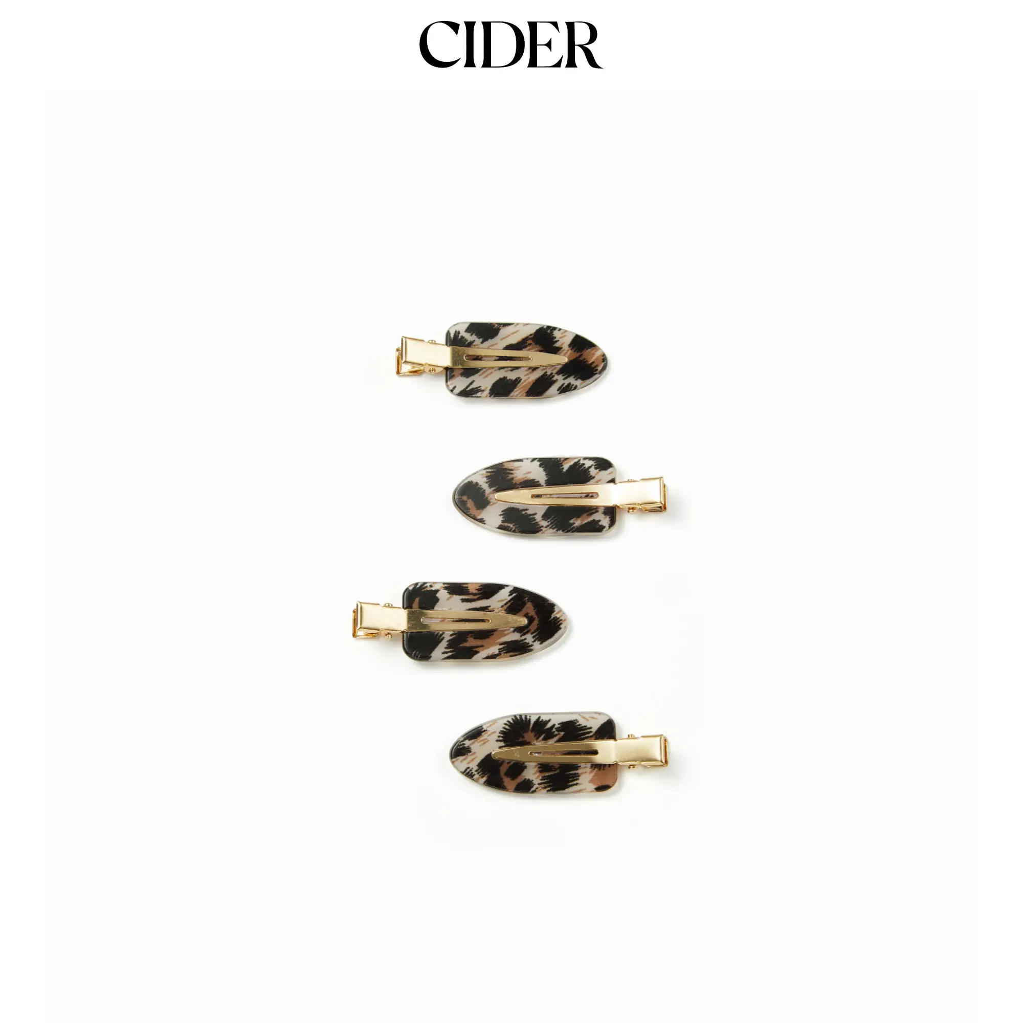 Cider 4 PCS LEOPARD PRINT HAIR CLIPS