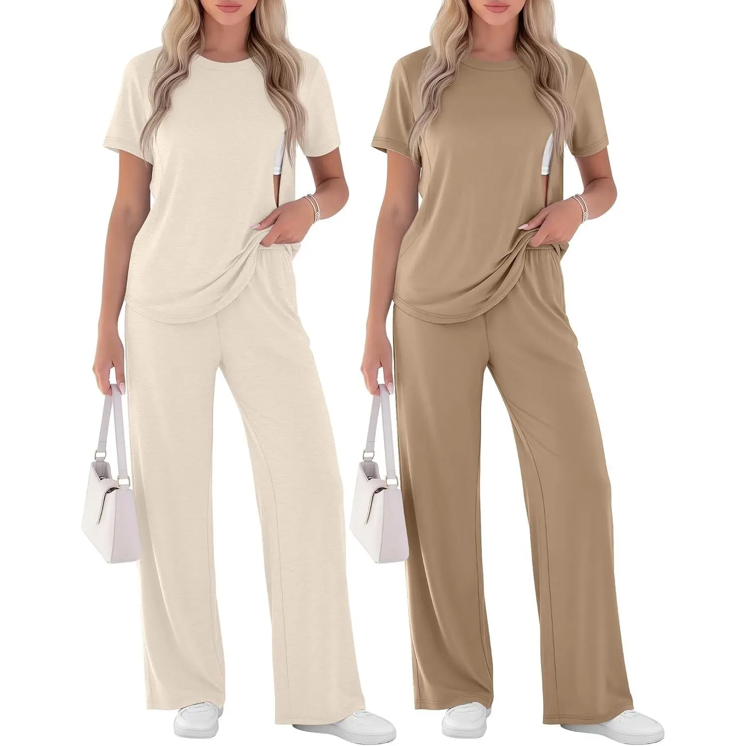 2 Pack Maternity Nursing Pajama Set | Breastfeeding Pjs, Hidden Zipper, Short Sleeve, Postpartum Lounge Sets, Pregnancy, Hospital, Comfy Nursing Outfits