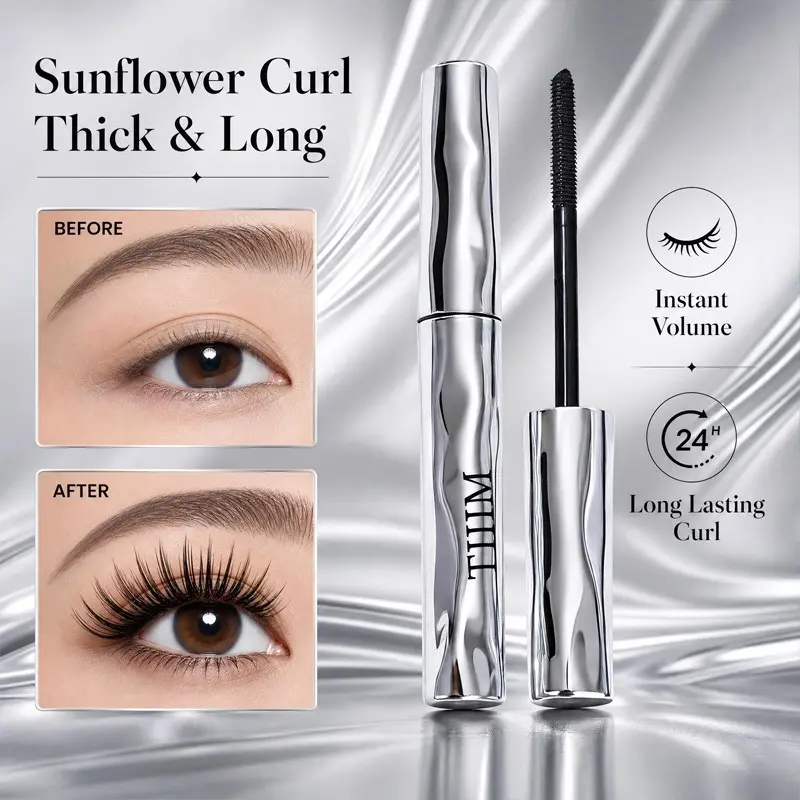 Thin Tube Curl Mascara With Flexible Spiral Brush For Beginners Non Flaking Cream Create Natural Eyelash & Dense Lash Look