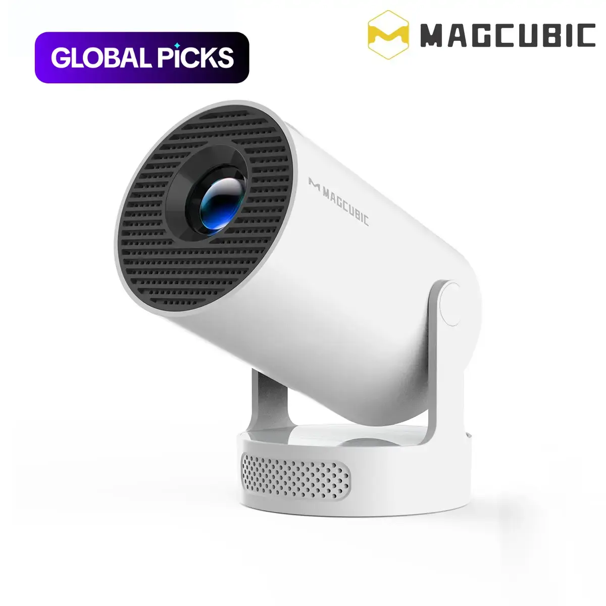 Magcubic HY300 Pro+ Portable Projector - 290 ANSI Lumens, Native 1280x720p - Android 14 OS, 0.8:1 Short Throw Projection, WiFi 6, BT 5.4 - Home Cinema & Home Theater Multifunctional Mini Smart Projector Bluetooth