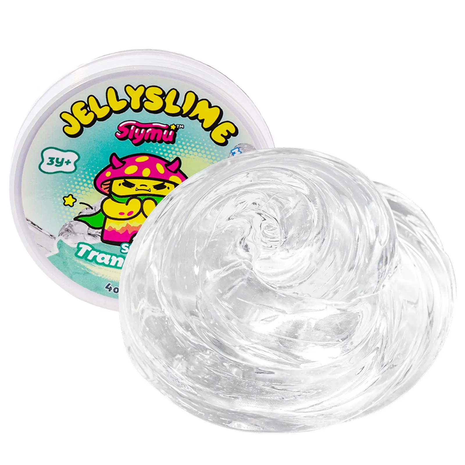 Slymu Jelly Slime Transparent - Clear, Unscented, Sensory Fidget Toys, Fun, Squishy, Sensory Fidget Squishies, Playtime, 4 oz, Stress Relief, ASMR, Crisp Texture, Party Favors for Kids, Birthday Gifts for Girls and Boys, Goodie Bag Stuffers