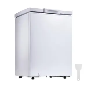 VEVOR Chest Freezer, 3.3 Cu.ft Compact Deep Freezer, Free Standing Top Open Door Chest Freezers with 2 Removable Baskets & Adjustable Thermostat - Energy Saving, Low Noise & Garage Ready, White