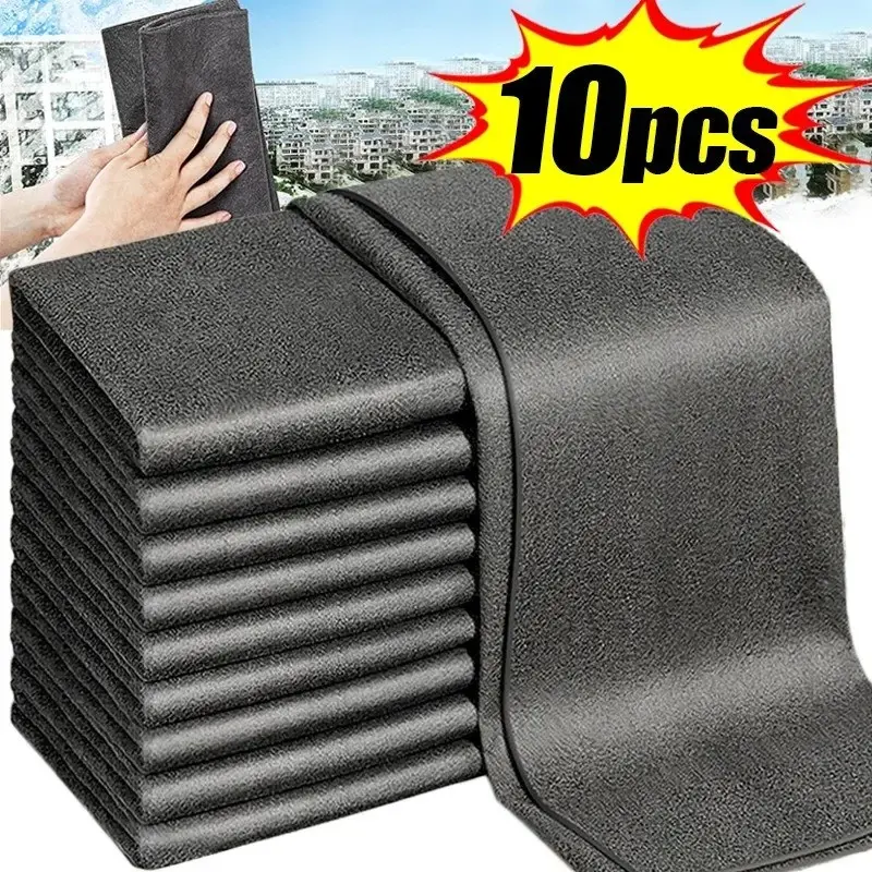 10pcs Magic Cleaning Cloths Reusable Microfiber Washing Rags  Window Mirror Wipe Towels Rag Household Kitchen Clean Tools
