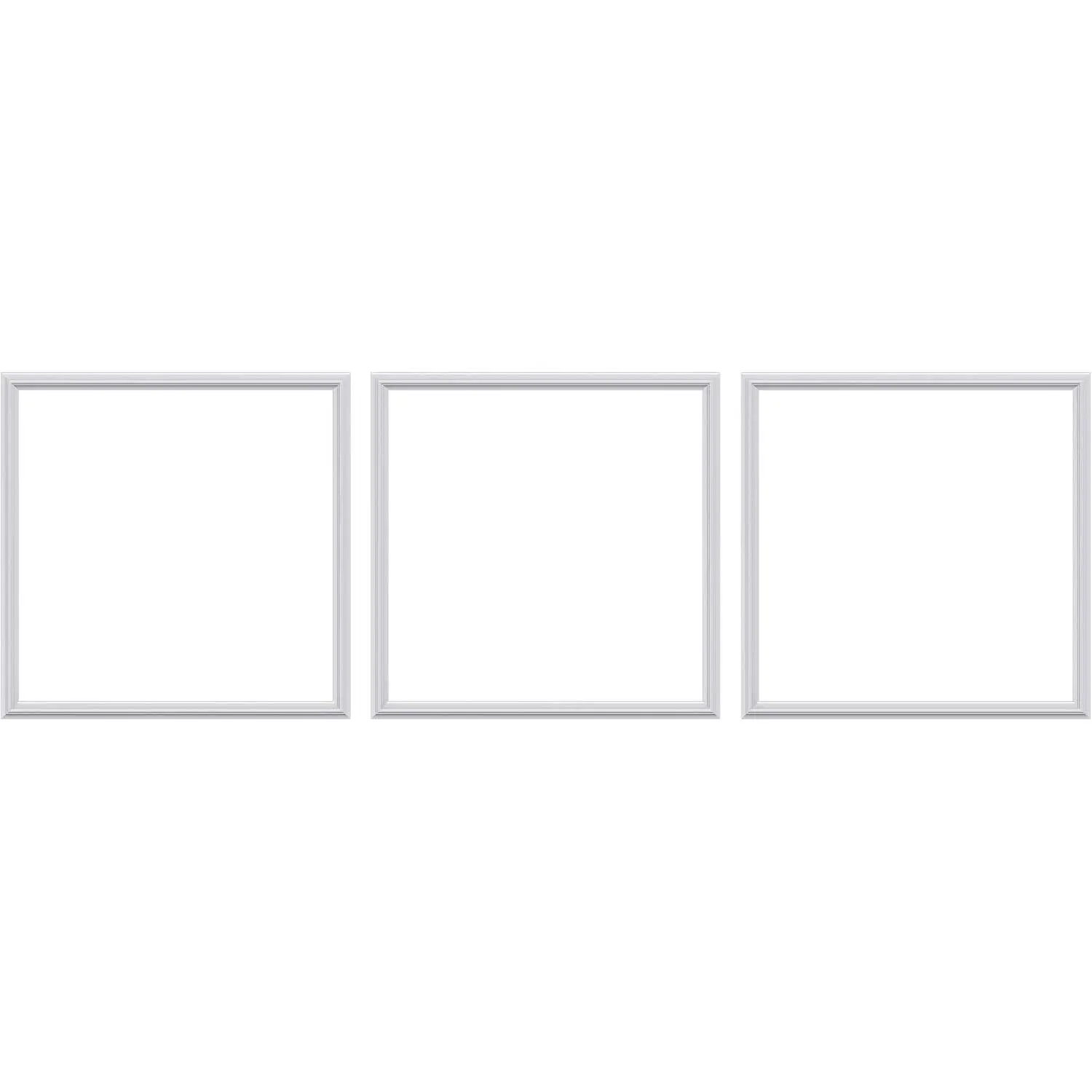 3 Set Panels Peel and Stick Premade Wainscoting Accent Wall Panels for Interior Wall Decor Easy DIY Build and Picture Frame Door Decor White (20 x 20 in)