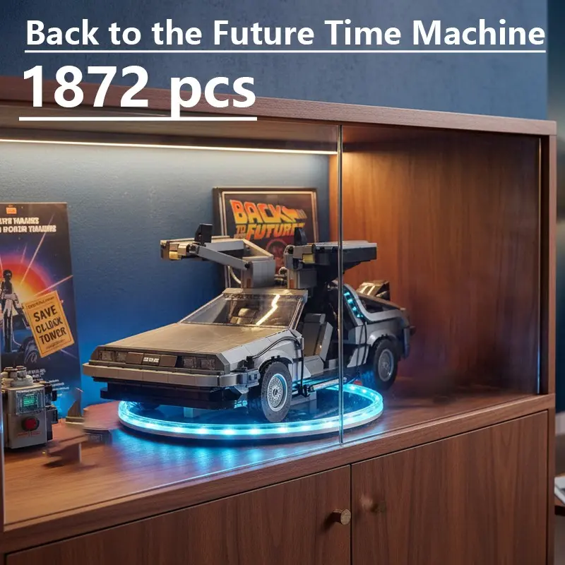 1872 Pcs Back to the Future Time Machine Model Kit, Detailed Figurine Set, Mini Figure, Perfect Gift for Collectors, High-Quality Craftsmanship, Figurines Collectibles, Collectible Minifigures