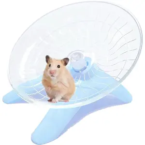 Flying Saucer Silent Running Exercise Wheel for Hamsters, Gerbils, Mice, Hedgehog and Other Small Pets (Blue)