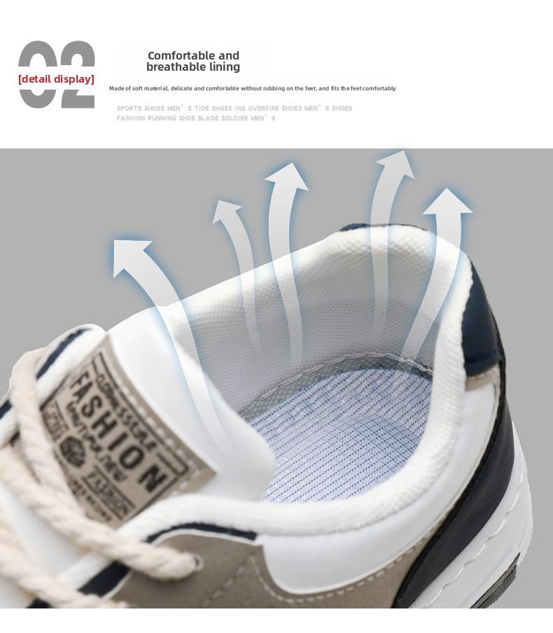 Plus-size men's shoes 2026 new spring sneakers, trendy versatile soft-soled sports casual white shoes