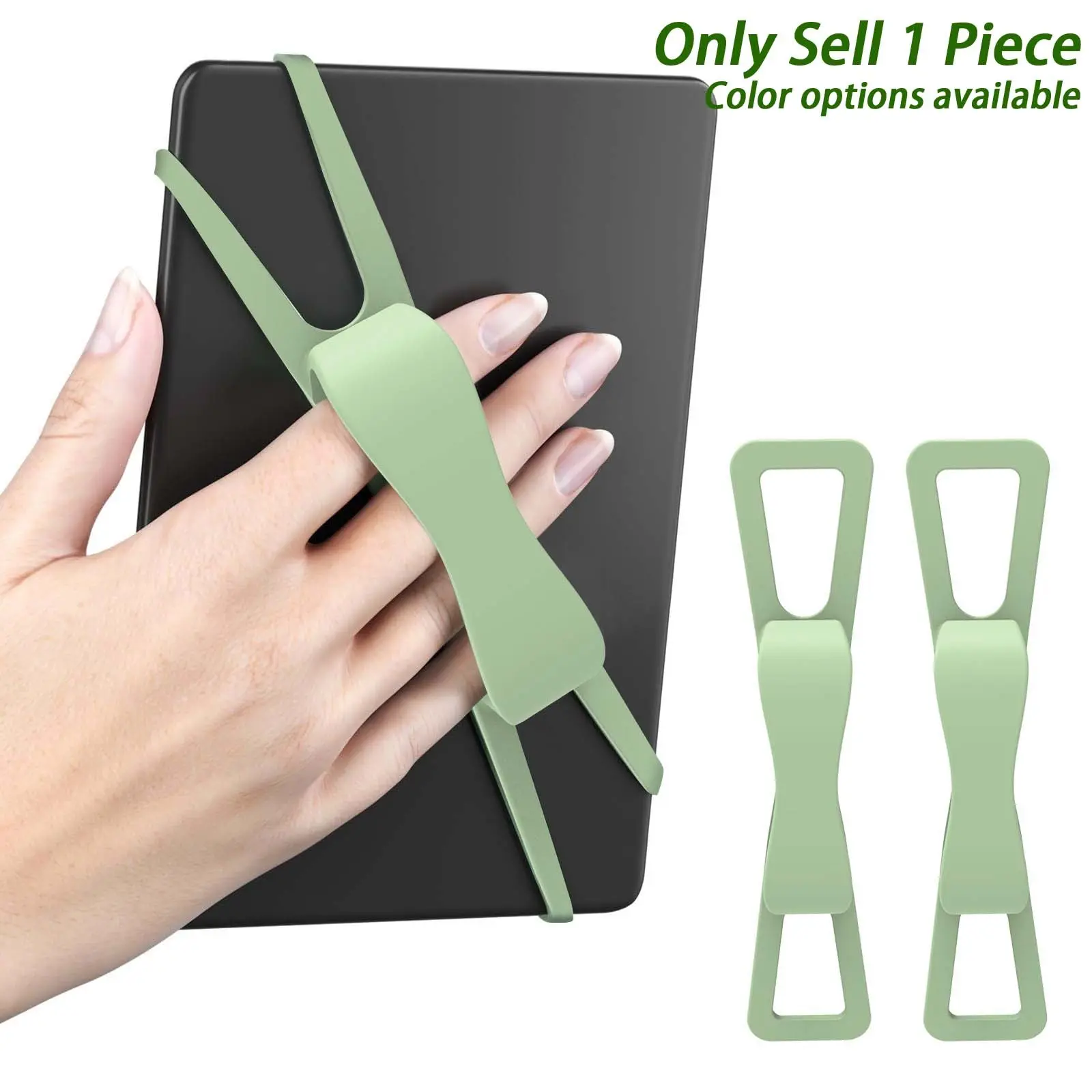 Silicone E-Reader Hand Strap, Elastic Finger Grip for 4.7-8 Inch Kindle/iPad/tablet, Non-Slip Reading Accessory, Comfortable & Durable