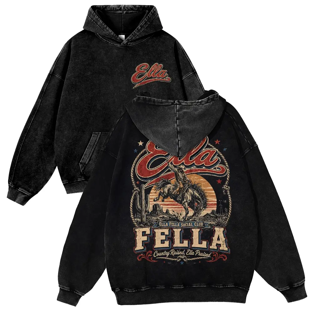 Men's Retro Western Cowboy Hoodie - Menswear Sweatshirts, Thick Oversize Long Sleeve Unisex Premium Heavyweight Cotton Casual Spring Pull-over, Vintage Black for Country Aesthetic Music Festival, Casual Top