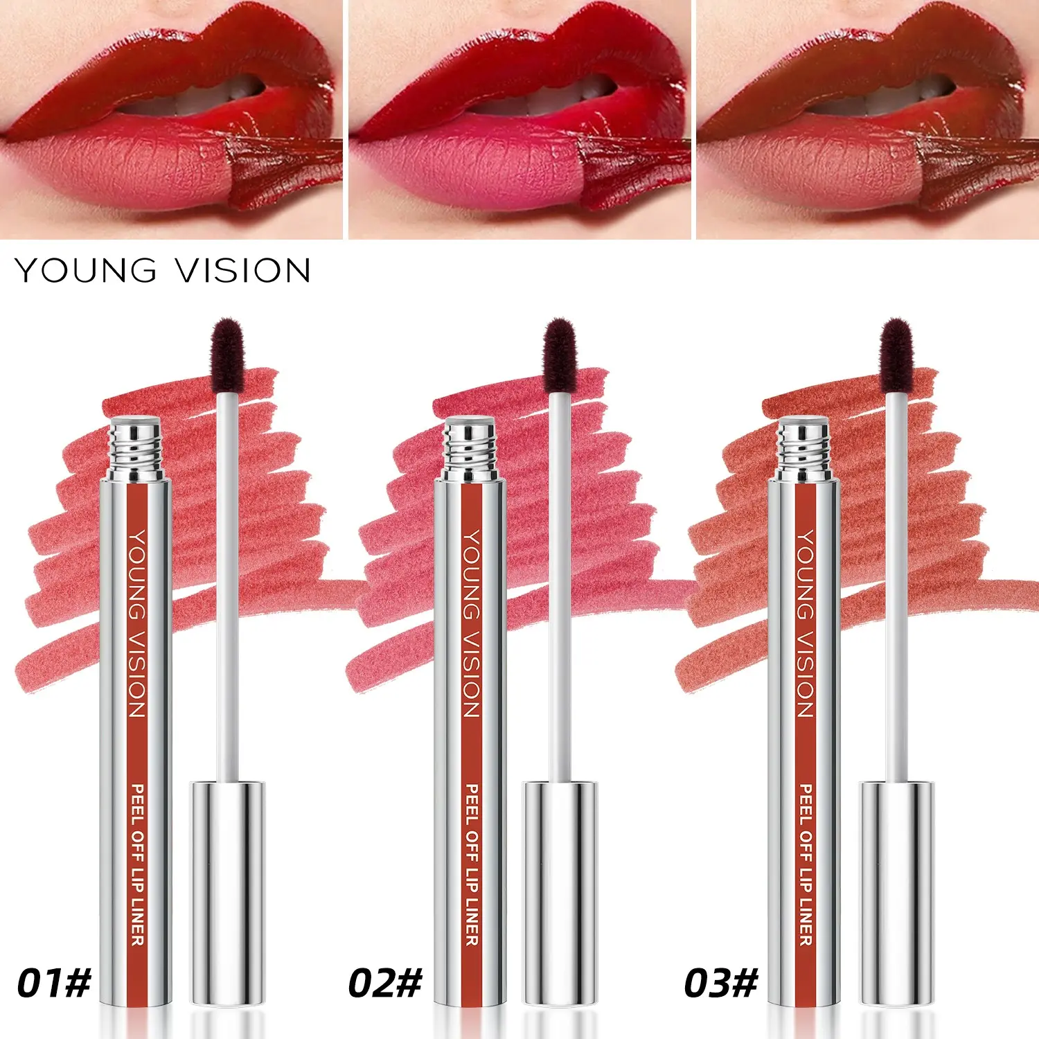 Young Vision Lip Liner Pen Set of 3, Smooth Application, Easy Line Definition, Perfect for Precise Lips, Essential for Daily Makeup