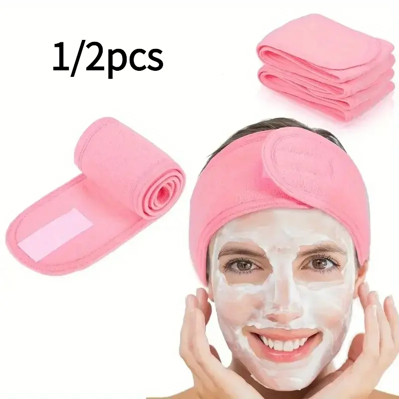 1/2 piece women's adjustable wide headband headband - an excellent cosmetic accessory for yoga, sports, spa, bathing, showering, makeup, and facial washing