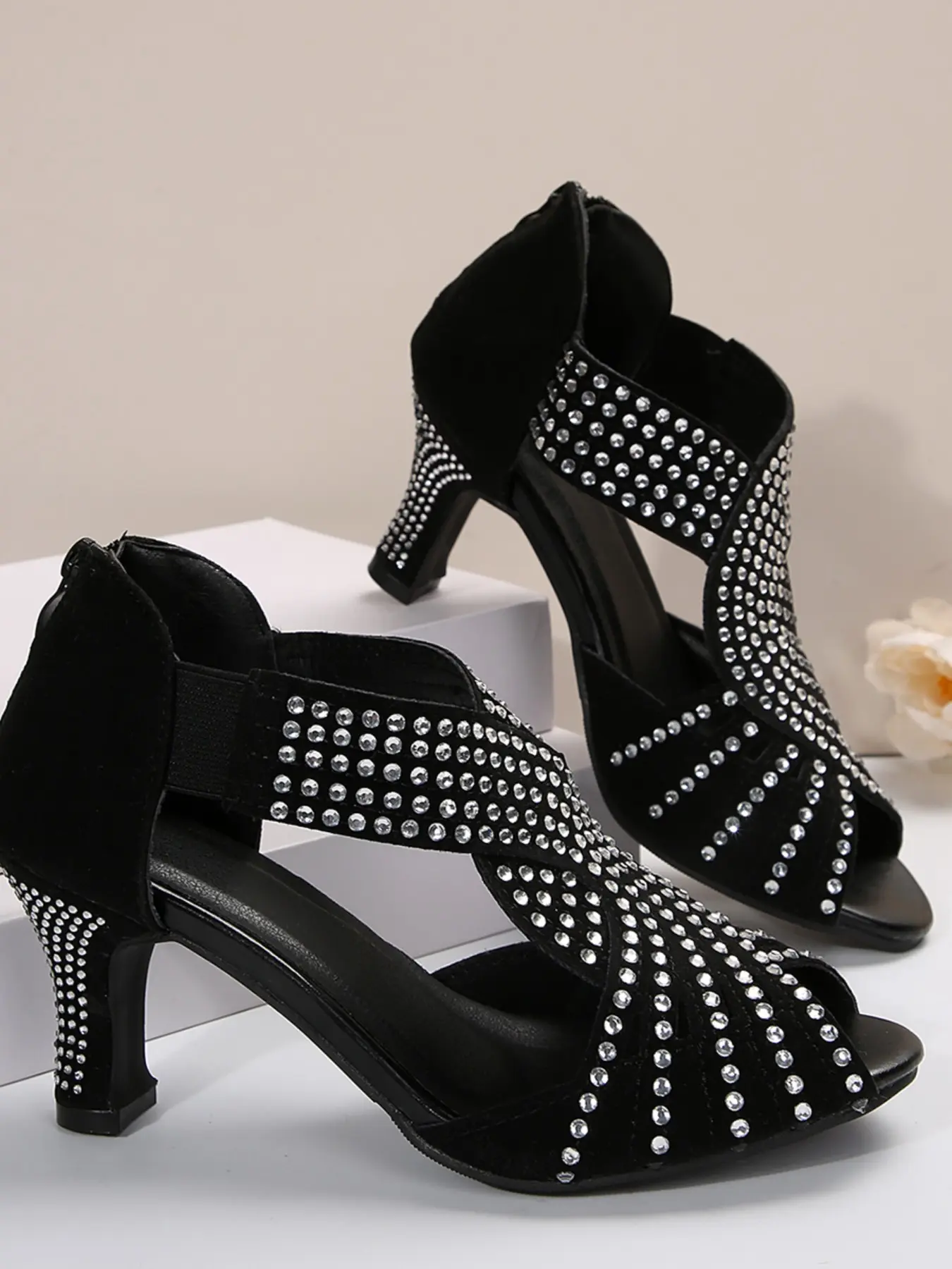 Shining Party Comfort Fish Mouth High Heel Sandals, Stylish Women's Shoes for Special Occasions, Perfect for Dancing & Celebrations