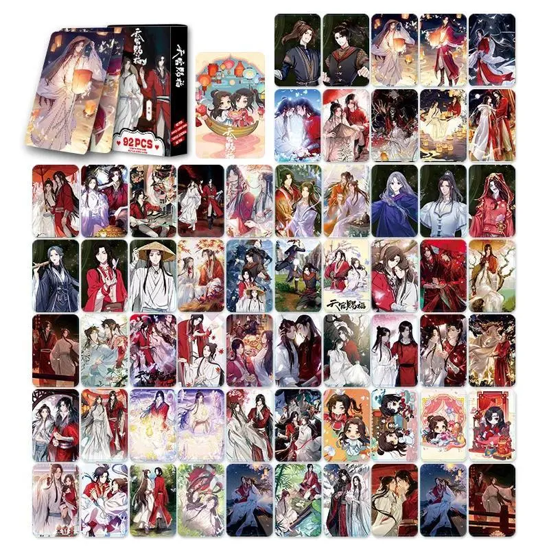 92pcs Heaven Official's Blessing Laser Lomo Card Tian Guan Ci Fu Xie Lian,Hua Cheng Mini Postcard Photo Cards Stickers Fans Gift