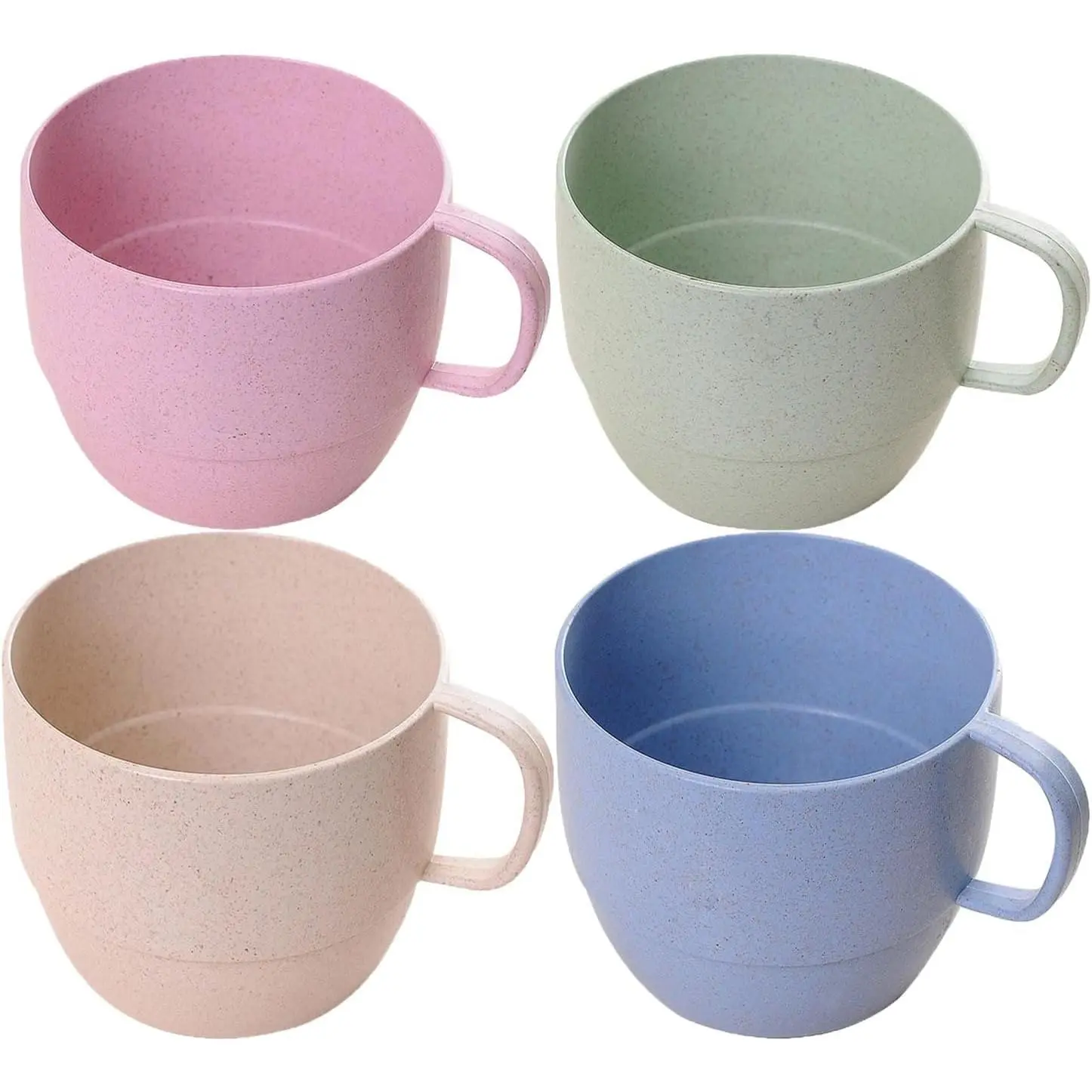 Wheat Straw Milk Cup,Plastic Unbreakable Tableware  Water Mug Simple Breakfast Drinking Cup Camping  Beverage Mug Coffee Mug Bathroom Cups