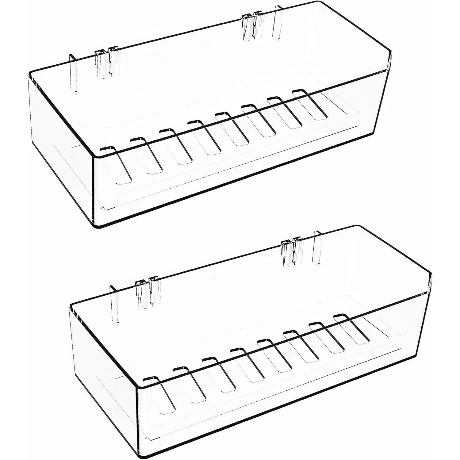 Bathroom Shower Shelf Organizer Rack,Adhesive Shower Organizer for Bathroom Storage& Decor&Kitchen,Wall Shower  Shelf Non Drilling Adhesive and No  Wall Mount,2 Pack Clear