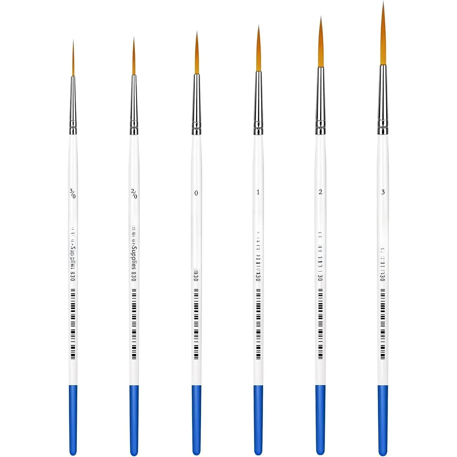 #830 Rigger ist  Brush 6 count Set Extra Long Fine Point Liner Tip #000#00#0#1#2#3, Scale Models   Oil Watercolor