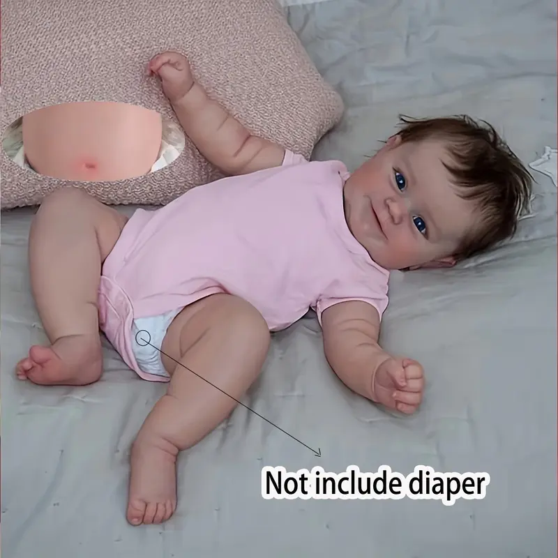 Whimsy & Wit- 50cm/20inch Scale Reborn Baby Doll with Full Body Vinyl Suitable for Newborn Girl Princess Doll, Realistic Newborn with Pacifier, Bottle & Clothes Outfit  Birthday Gift for Kids,Realistic Poseable Weighted Reborn Baby Doll toy