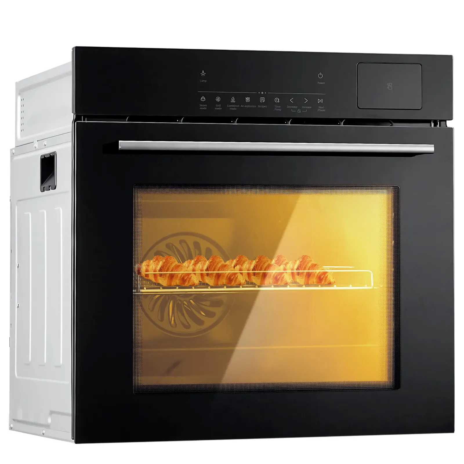 24 Inch Electric Single Wall Oven - 2.5 Cu.Ft Built-In Convection - 8 Bake Modes, Air Fryer, 108 Auto Recipes, 3000W, Touch Controls, Safety Lock, Stainless Steel