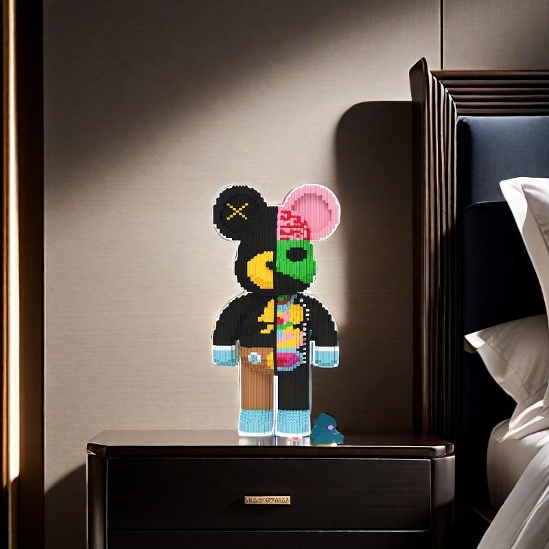 Travel in space Skull bear building block toy boys and girls brain birthday gift ornament space