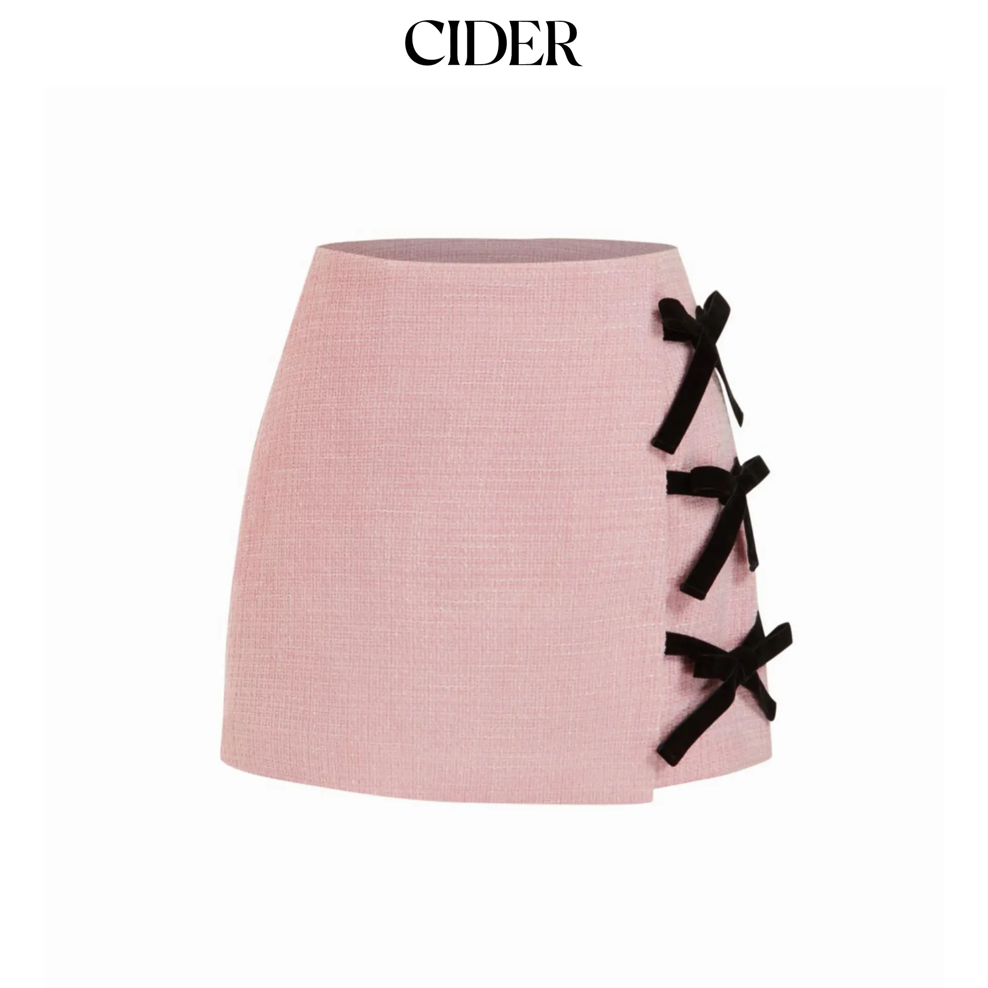 Cider Tweed Mid Rise Bowknot Mini Skirt