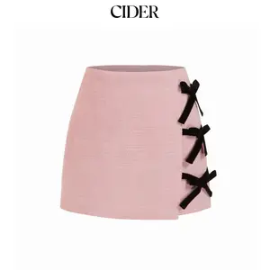 Cider Tweed Mid Rise Bowknot Mini Skirt