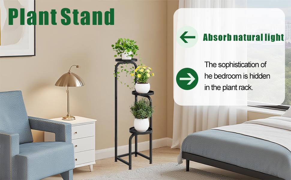 3 Tier 4 Tier 5 Tier Plant Stand Indoor Outdoor Metal Plant Shelf for Multiple Plants Corner Flower Holders for Living Room Balcony Bedroom Patio Garden