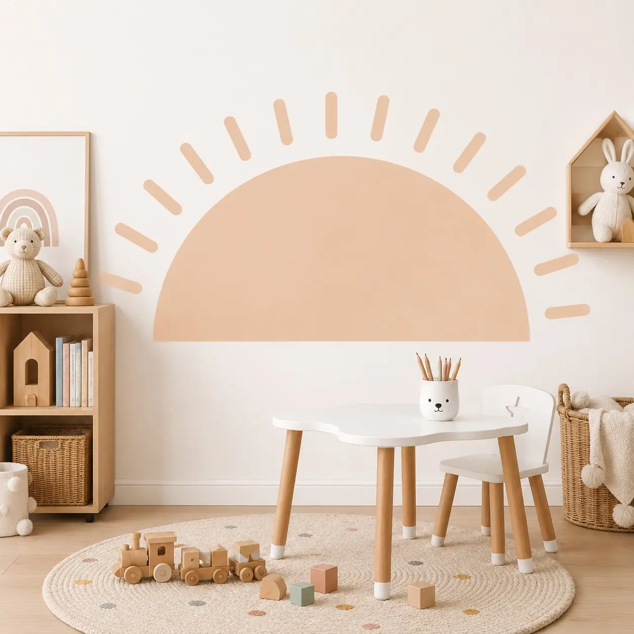 Boho Sun Wall Decals Stickers for Bedroom Art, Playroom, Classroom, Living Room, Window Stickers, DIY Home Decoration