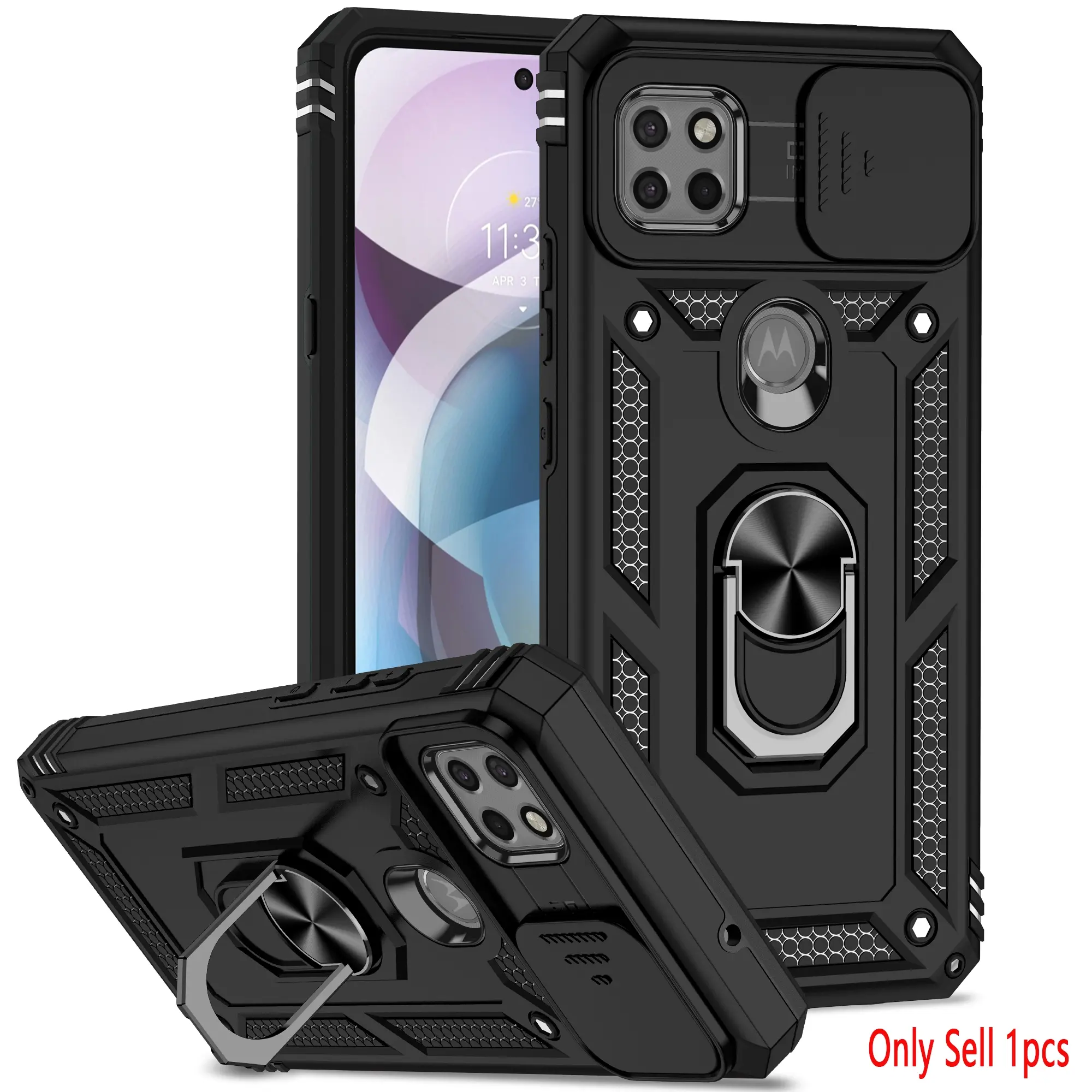 Case for Motorola Moto G 5g 2021/moto One 5g Ace, Mobile Phone Casing, Protective, Dustproof, Shockproof, Wear-Resistant, Rotatable Magnetic Ring Stand for Moto G 5G 2021/Moto One 5G Ace Smartphone Case Cover