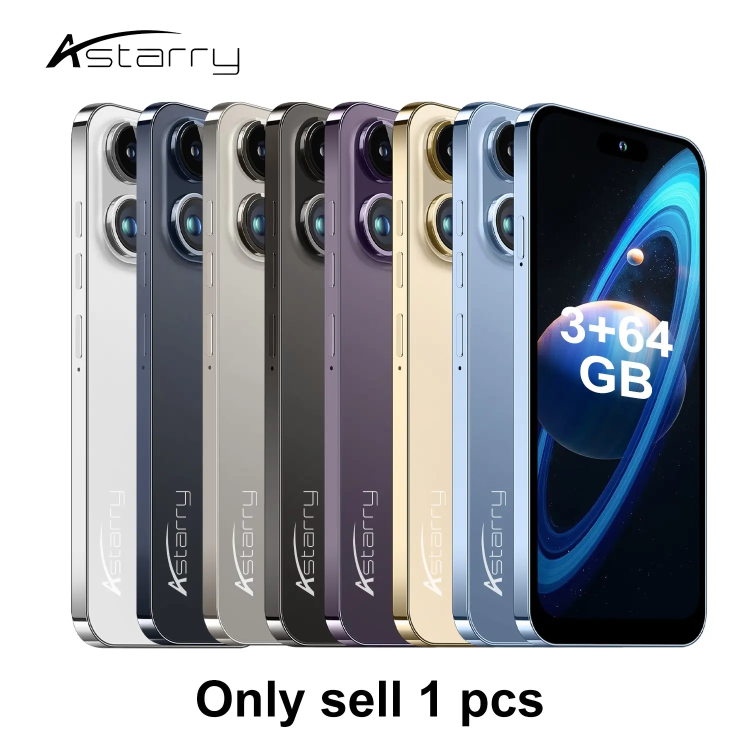 Astarry-16 Pro Max 4g Smart Phone, 6.56 Inch Screen, Mtk6739 System, 3+64GB Memory, 4100mah Battery, Dual Cameras, Face Unlock