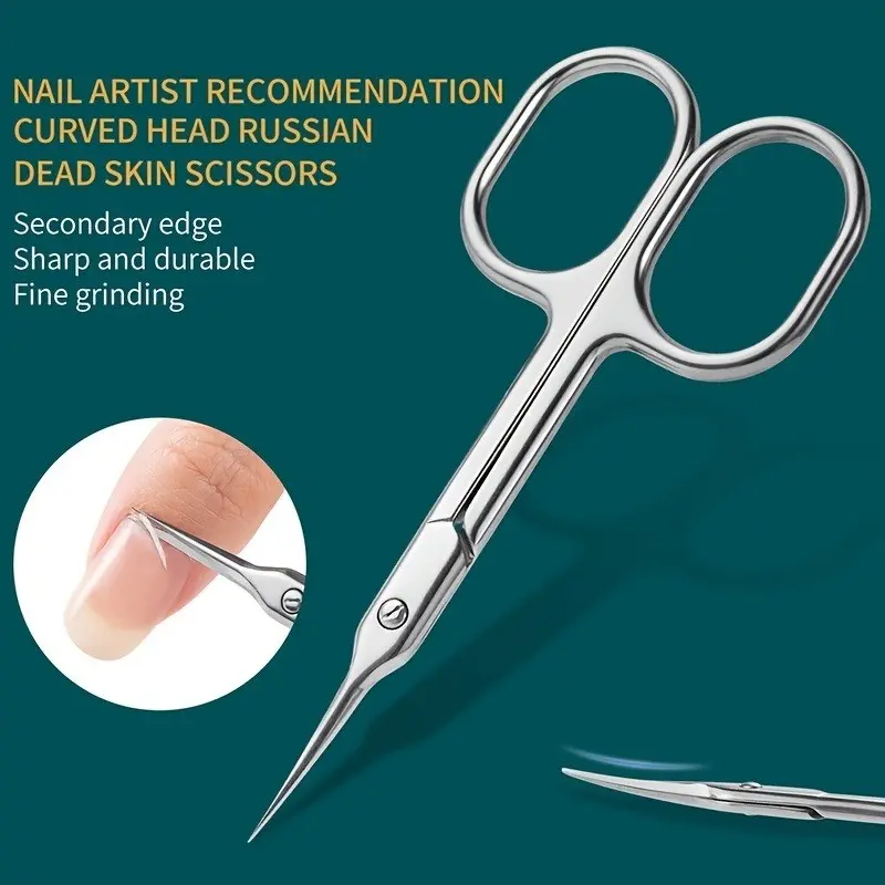 Russian Bent Cuticle Nipper, Stainless Steel Ultra-Sharp Manicure Clippers, Precision Nail Edge Cuticle Trimmer Tool, Professional Pedicure Kit, Pedicure Tools, Nail Trimming, Nail Care