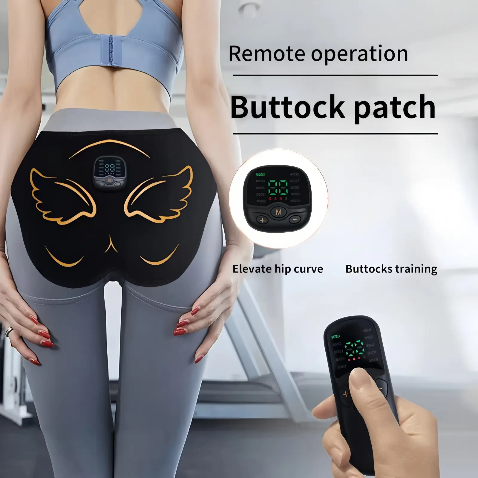 Electric EMS Hip Trainer & Muscle Stimulator with Remote Control, Rechargeable Fitness Massager, Butterfly Design, Home Gym Gift