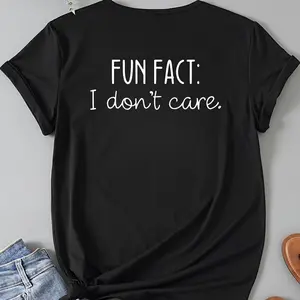180g1pc 'I Don'T Care' Bold Black Text Heat Transfer Sticker- Durable PVC Iron-On Patch, Suitable for T-Shirts, Sweatshirts, Jeans, Backpacks