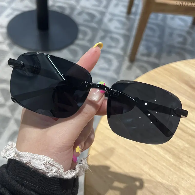 Unisex Rimless Cut-Edge Sunglasses for Sports & Outdoor Use, Fashion Shades, Men's Sunglasses, Unisex Wear Essential,back to school,back to school haul