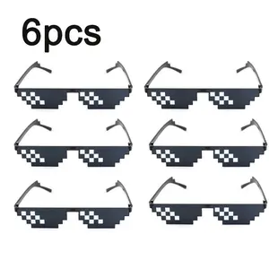 Mosaic Sunglasses Cool Party Vintage Shades Eyewear For Men Pixelated Sunglasses Funny Women Glasses
