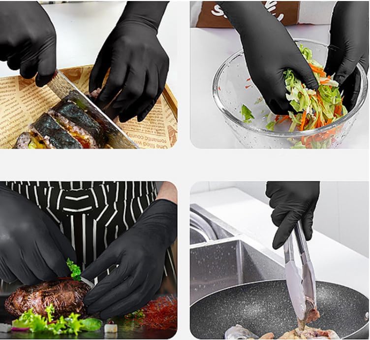 Disposable Nitrile Gloves - Latex-Free & Powder-Free for Beauty Cooking & Cleaning High-Quality Black Protective Items for Multiple Scenarios Disposable Nitrile Gloves - Latex-Free & Powder-Free for Beauty Cooking & Cleaning High-Quality Black Protective Items for Multiple Scenarios