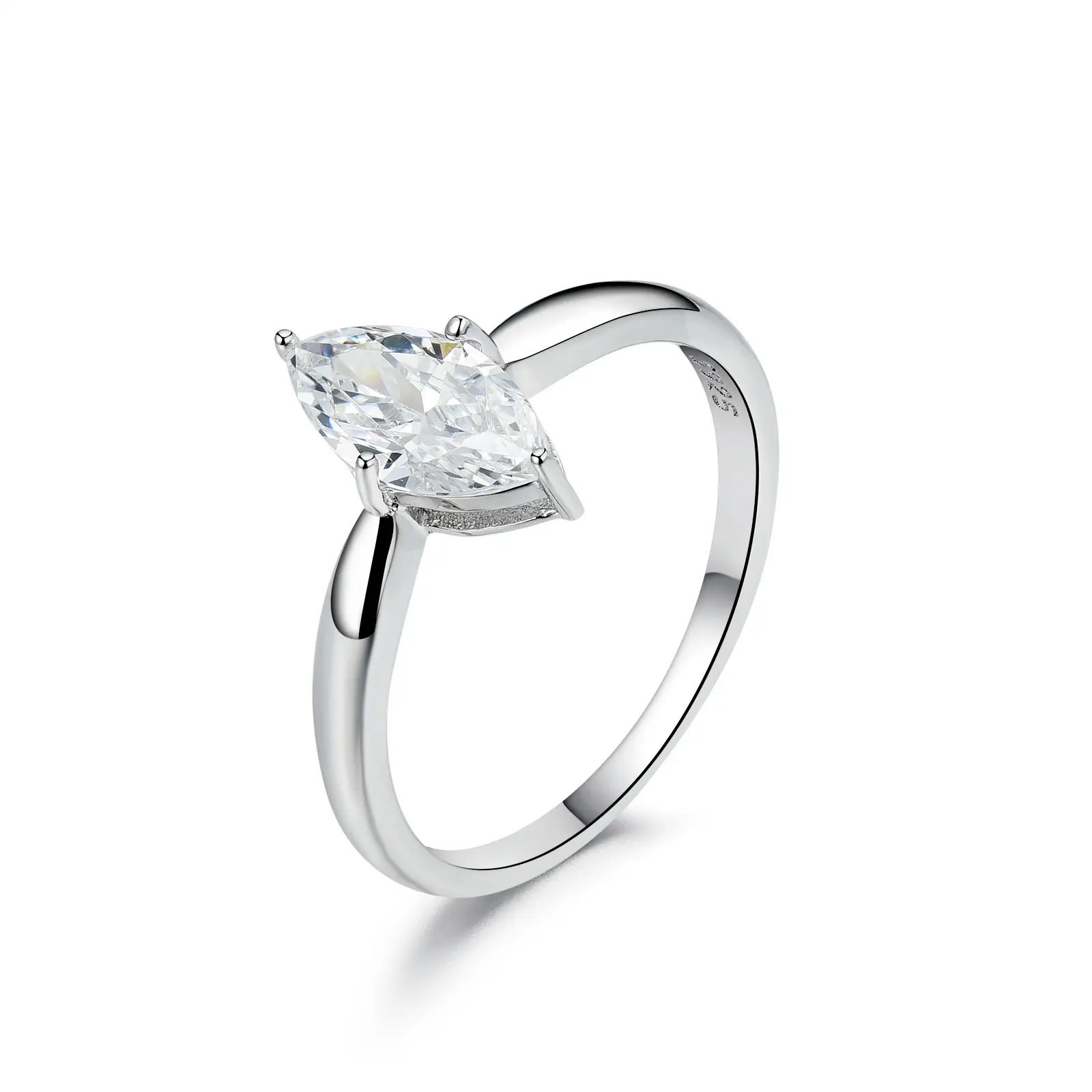 Women’s S925 Silver 1 Carat D Color VVS Moissanite Gem Closed-Setting Horse Eye Wedding Band, Unisex Daily Artificial Gemstone Ring with Hip-Hop Look, Stud Earrings Companion Piece