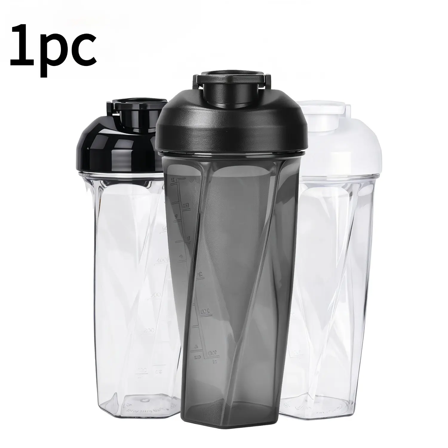 1pc Rhombus Spiral Shaker Cup, Dual Scale Leak-Proof Portable Fitness Water Bottle, Flip Lid, Ideal for Gym, Running, Travel