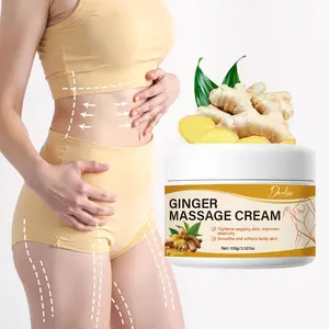 Danliss Ginger Massage Cream 100g – Brown Algae + Ginger + Caffeine – Smooths body skin and firms loose areas – Targets abdomen, buttocks, thighs, and arms
