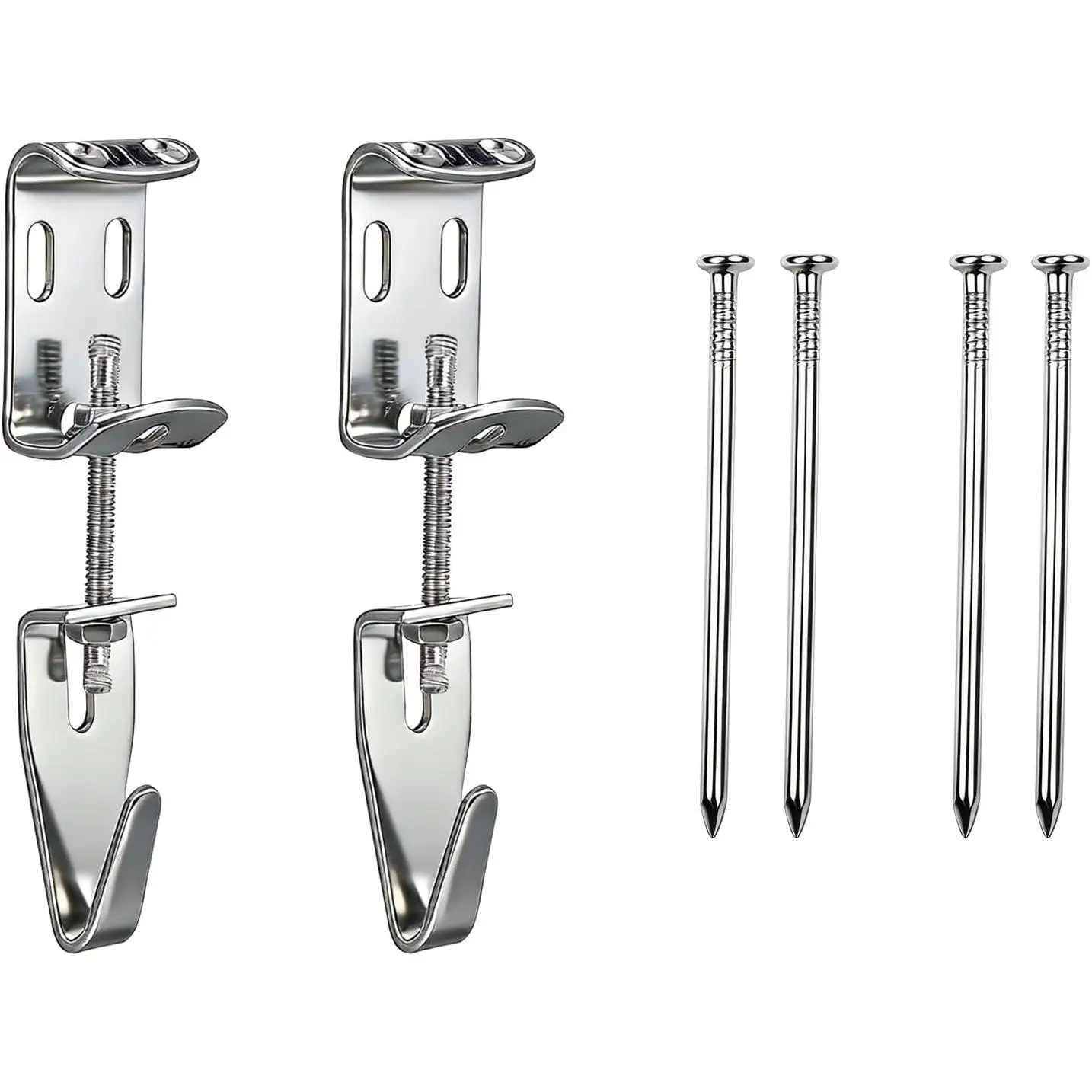 Adjustable Picture Hanger J-Hooks Heavy Duty Picture Mirror  Hooks | Wall Mount Hangers for Mirrors Pictures Frame  Hardware Load capacity of 100 pounds 2 count