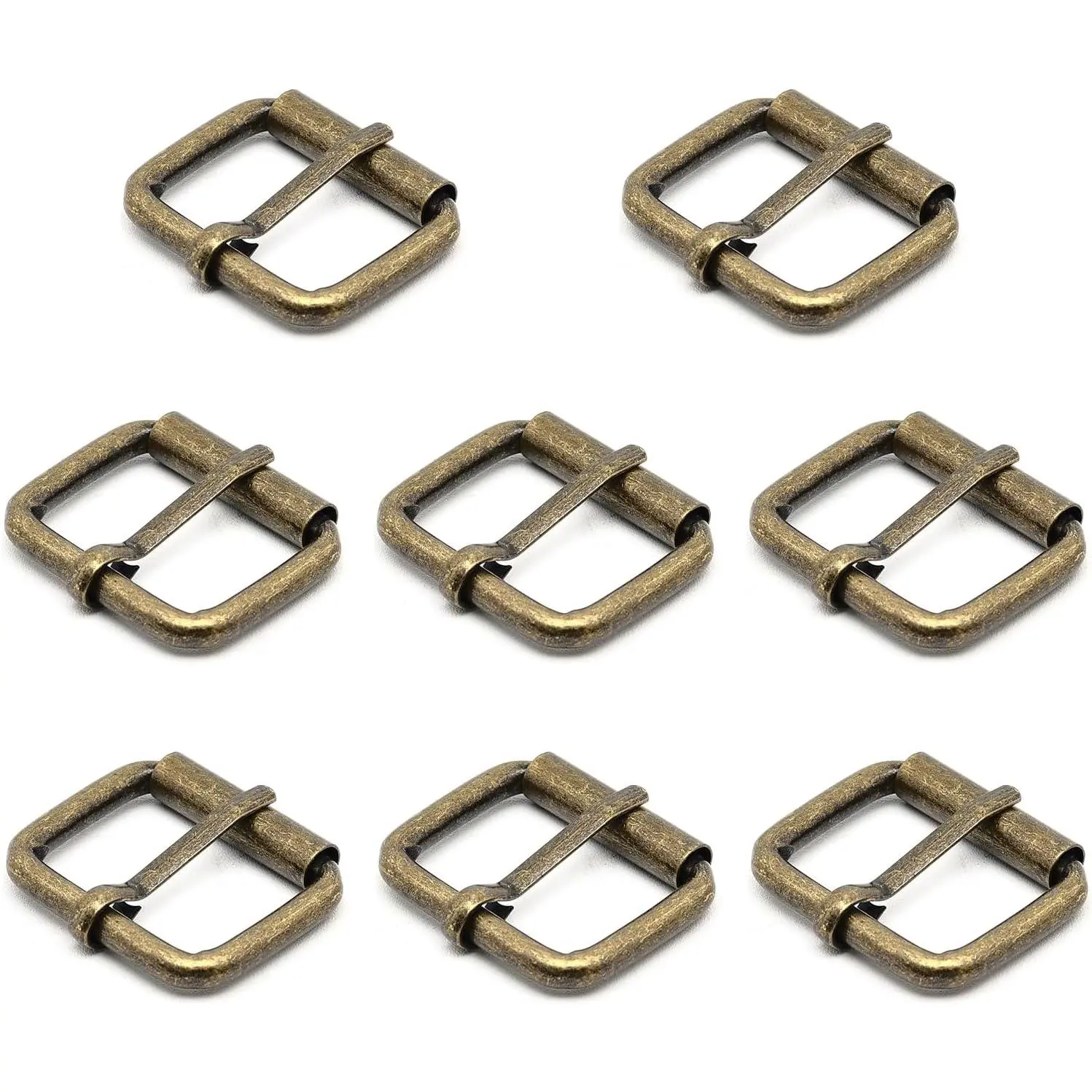 Brass Buckles 8 count 1 Inch Metal Single Prong Roller Buckle for Belts Bags Shoes DIY Hardware Accessories
