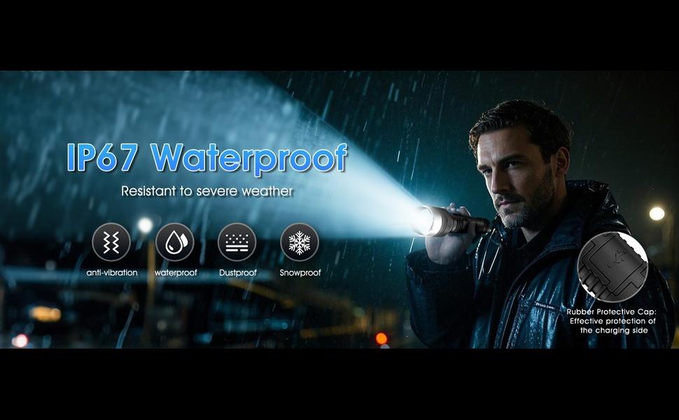 Rechargeable Flashlights High Lumens,LED Rechargeable Flash Light, Zoomable IPX7 Waterproof, 2-in-1 High Lumens, Power Bank and Digital Display, for Outdoor,Camping,Emergency Multi-Scenario(1pcs)