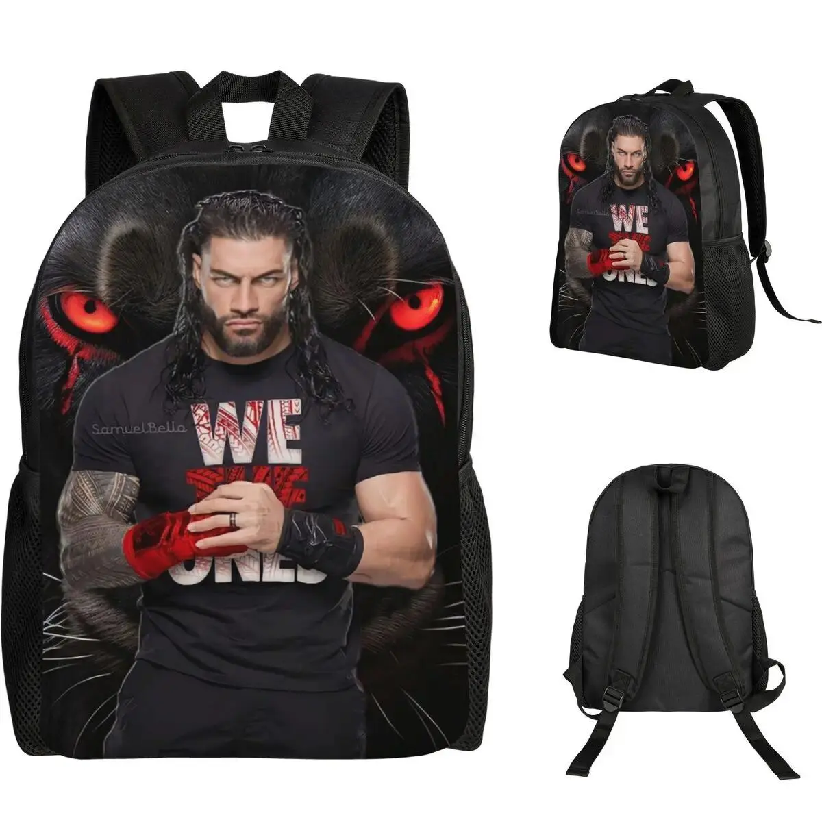 Wrestler Roman Reigns Wrestling Student Backpack School Bag Hiking Travel Daypack for Boys Girls Fashion Bookbag Shoulder Bags