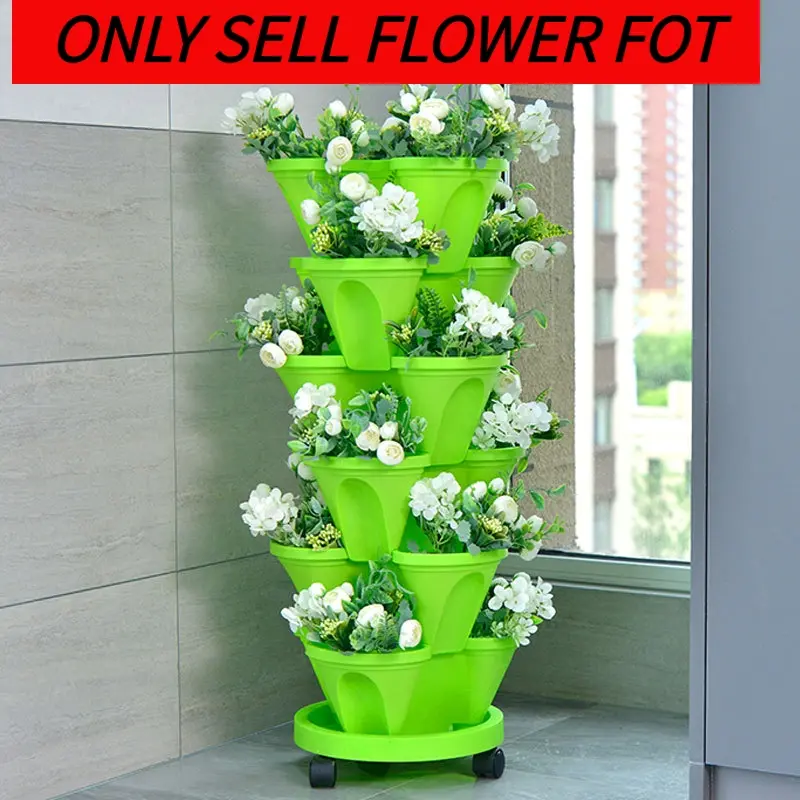 Six Layer Colorful Plastic Flower Pot, Three-Dimensional Multi-Layer Planting Box, Specially Designed for Growing Vegetables, Strawberry Planter, Balcony Vegetable Pot, Creative Flower Pot, Freely Combinable