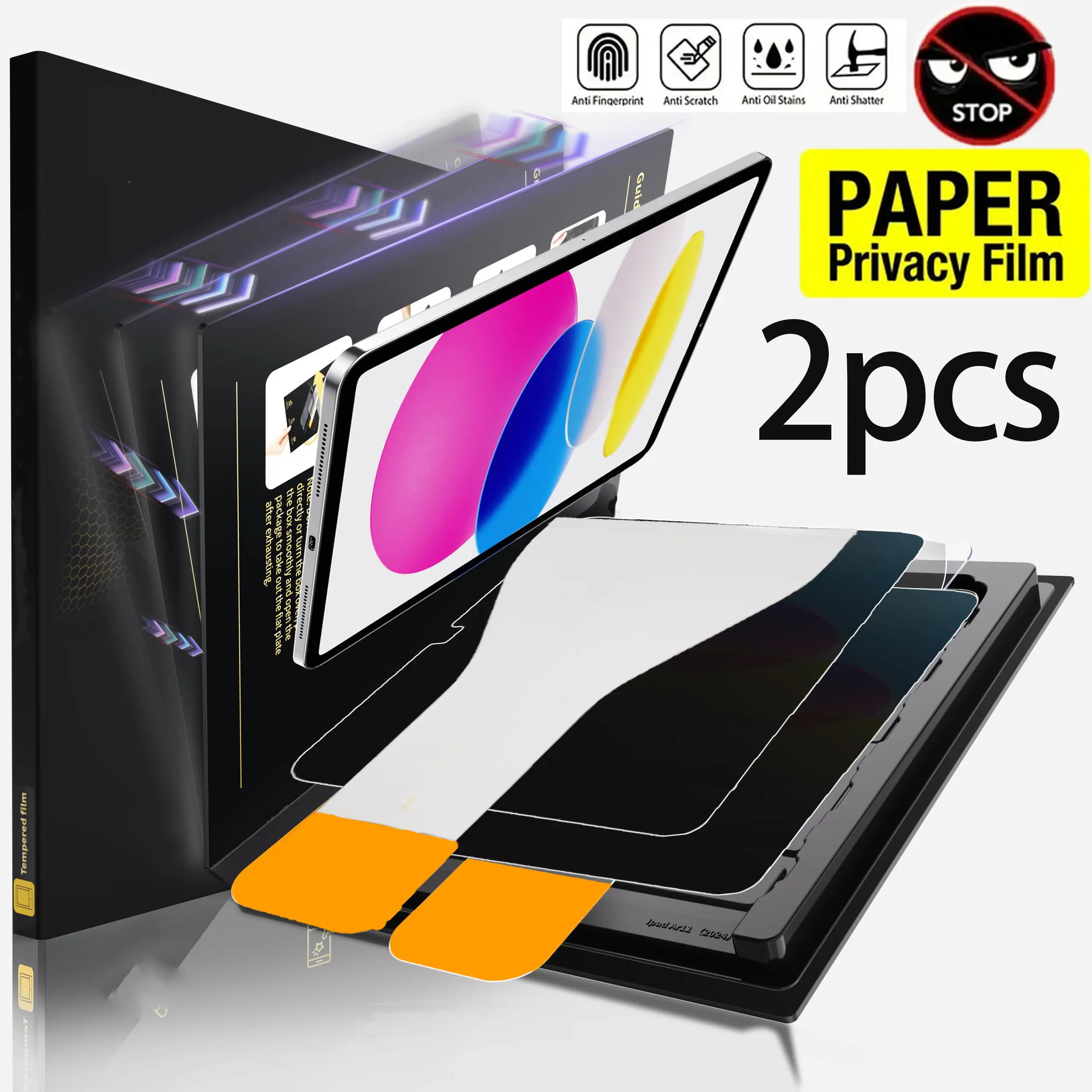 2 Pack Privacy Screen Protector for iPad Pro 11 Inch 2022/2021/2020/2018 iPad Air 5th 4th Generation Air 5/4 10.9 Inch 2022/2020, Anti-Spy Tempered Glass with Installation Tray, Case Friendly